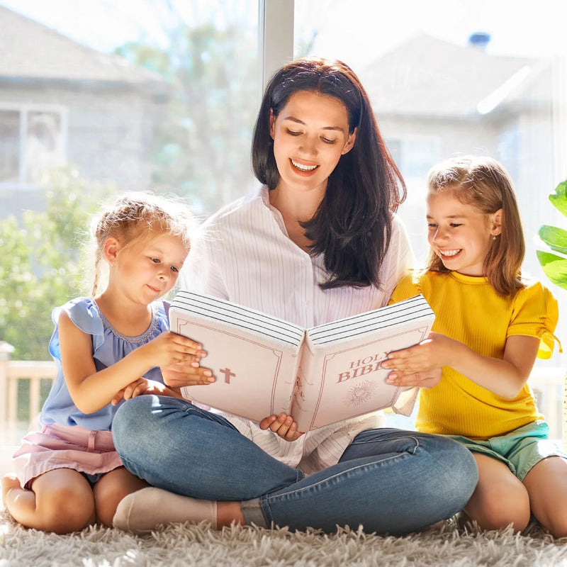 Holy Bible Pillow Plush – Book Shape with Bible Verses