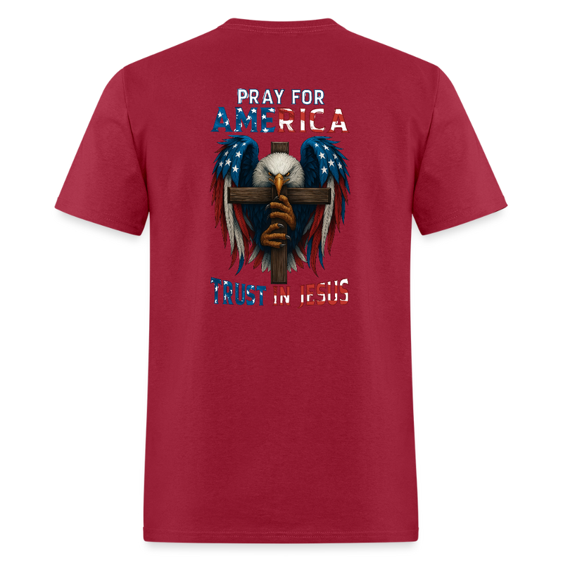 Pray for America, Trust in Jesus - dark red