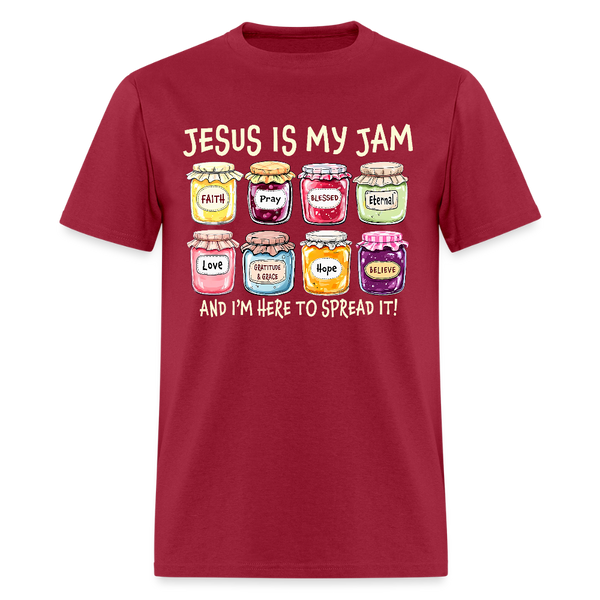 Jesus Is My Jam T Shirt - dark red