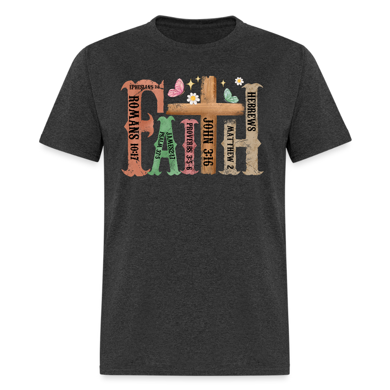 Retro Christian Faith T Shirt - heather black