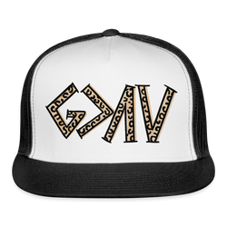 God Is Greater Than The Highs & Lows Trucker Hat - white/black