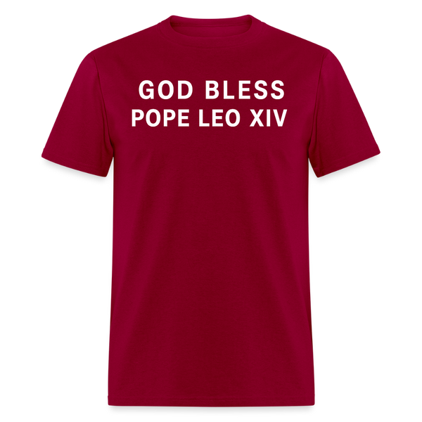 God Bless Pope Leo XIV T Shirt - dark red