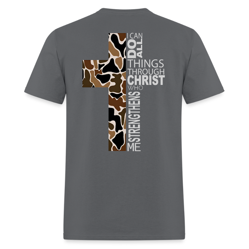 I Can Do All Things Through Christ Who Strengthens Me T Shirt - charcoal