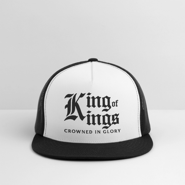 King Of Kings Crowned In Glory Trucker Hat - white/black
