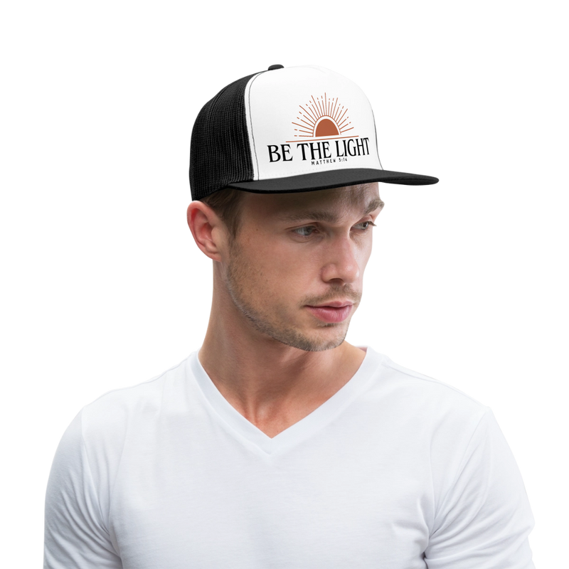 Be The Light Trucker Hat - white/black