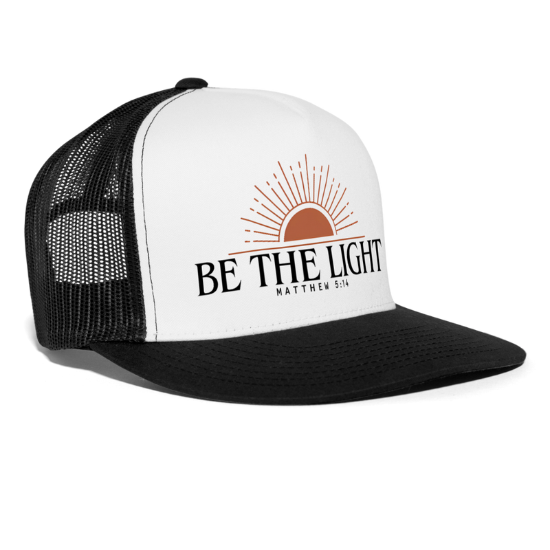 Be The Light Trucker Hat - white/black