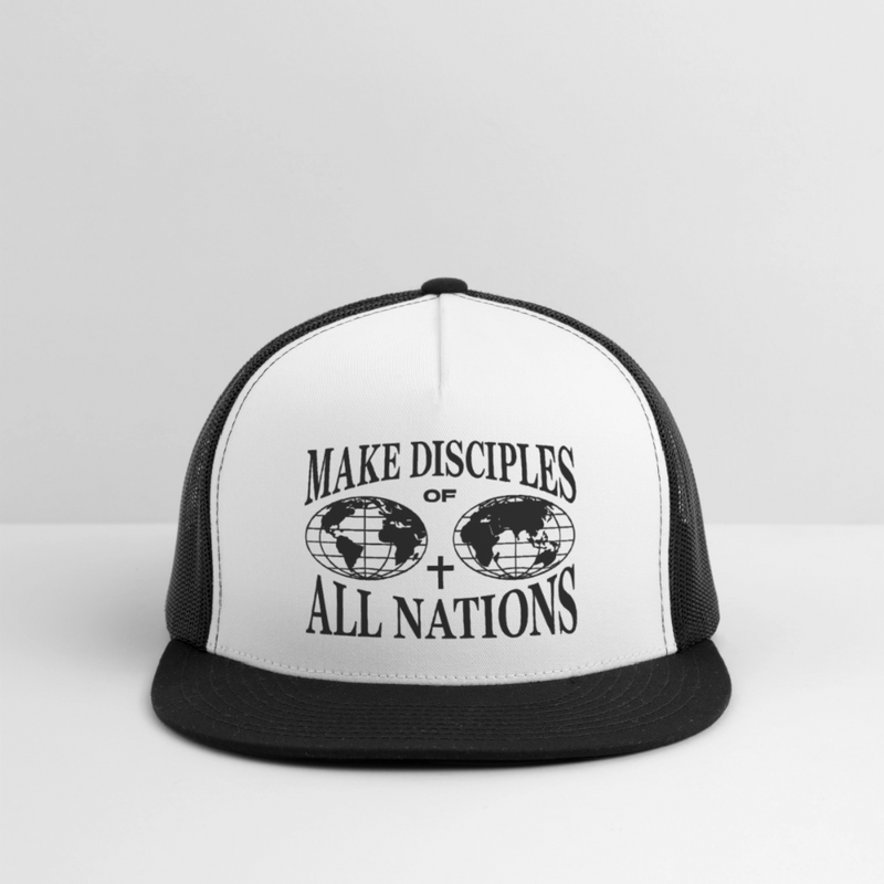 Make Disciples Of All Nations Trucker Hat - white/black