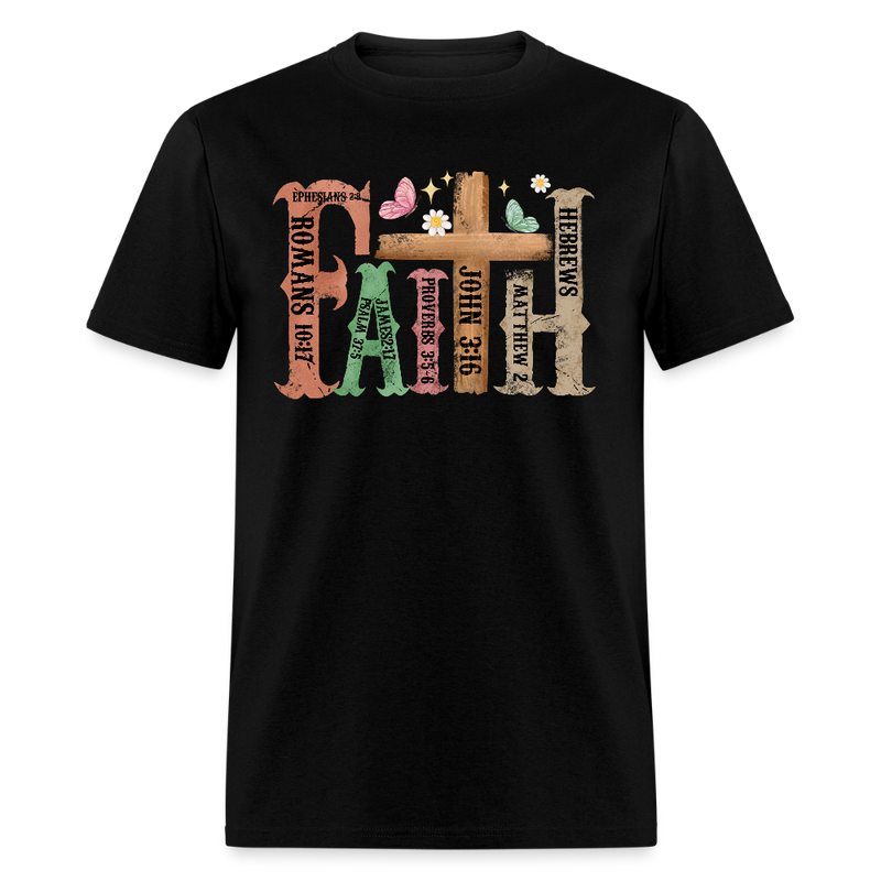 Retro Christian Faith T Shirt - black