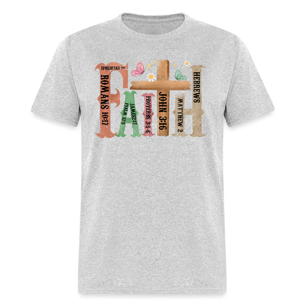 Retro Christian Faith T Shirt - heather gray