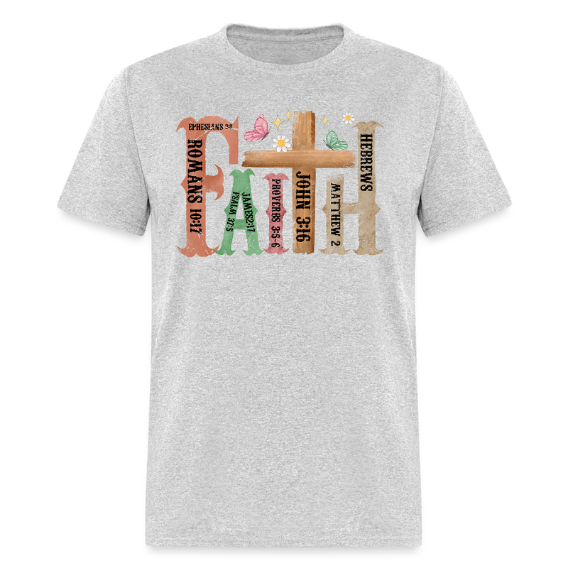 Retro Christian Faith T Shirt - heather gray