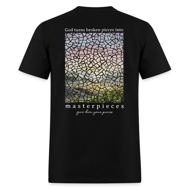God Turns Broken Pieces Into Masterpieces Dark T Shirt - black