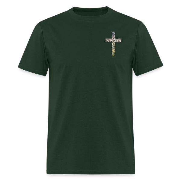 God Turns Broken Pieces Into Masterpieces Dark T Shirt - forest green