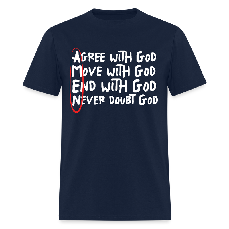 Agree With God T Shirt - 2 - navy