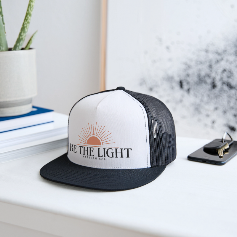 Be The Light Trucker Hat - white/black