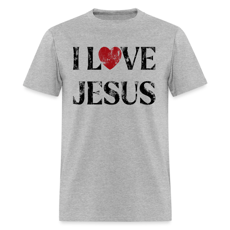 Vintage I Love Jesus T Shirt - heather gray