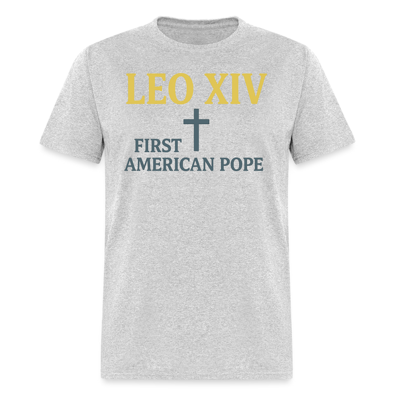 Leo XIV First American Pope T Shirt - heather gray