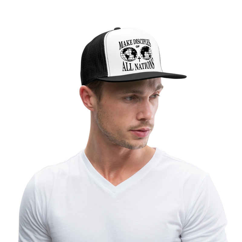 Make Disciples Of All Nations Trucker Hat - white/black