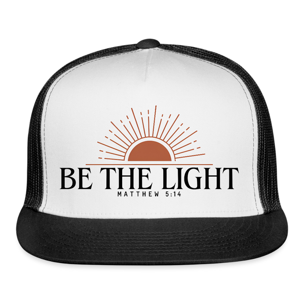 Be The Light Trucker Hat - white/black