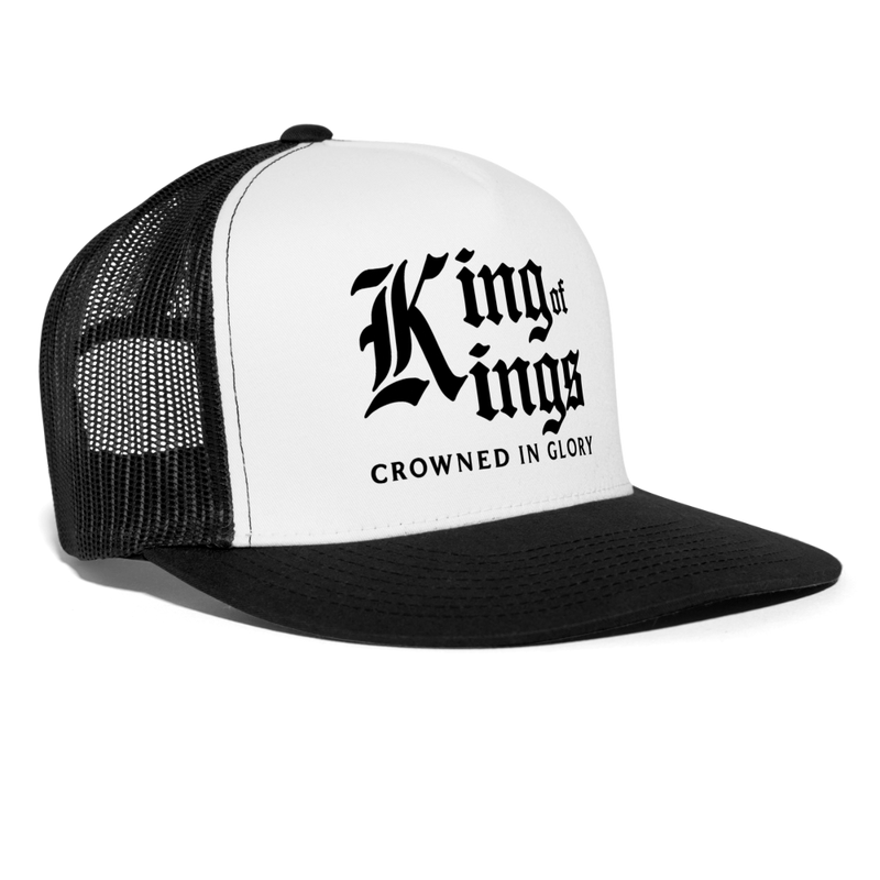 King Of Kings Crowned In Glory Trucker Hat - white/black