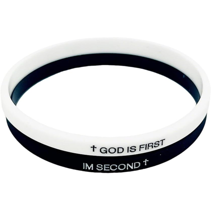God Is First Im Second Bible Silicone Wristbands (2-Pack)