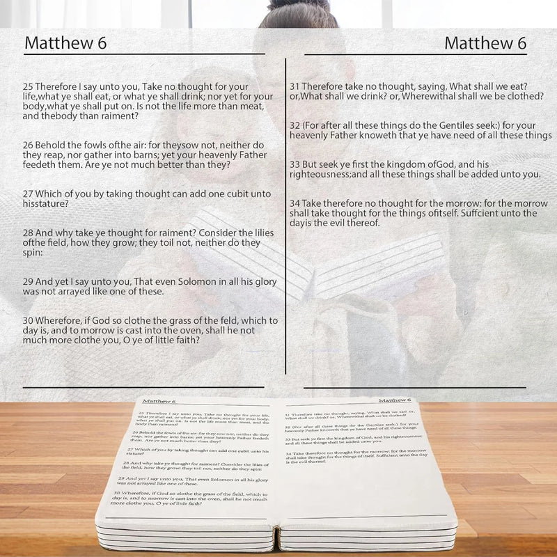 Holy Bible Pillow Plush – Book Shape with Bible Verses