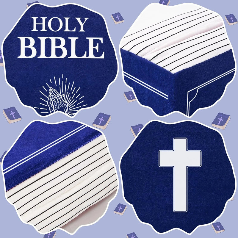 Holy Bible Pillow Plush – Book Shape with Bible Verses