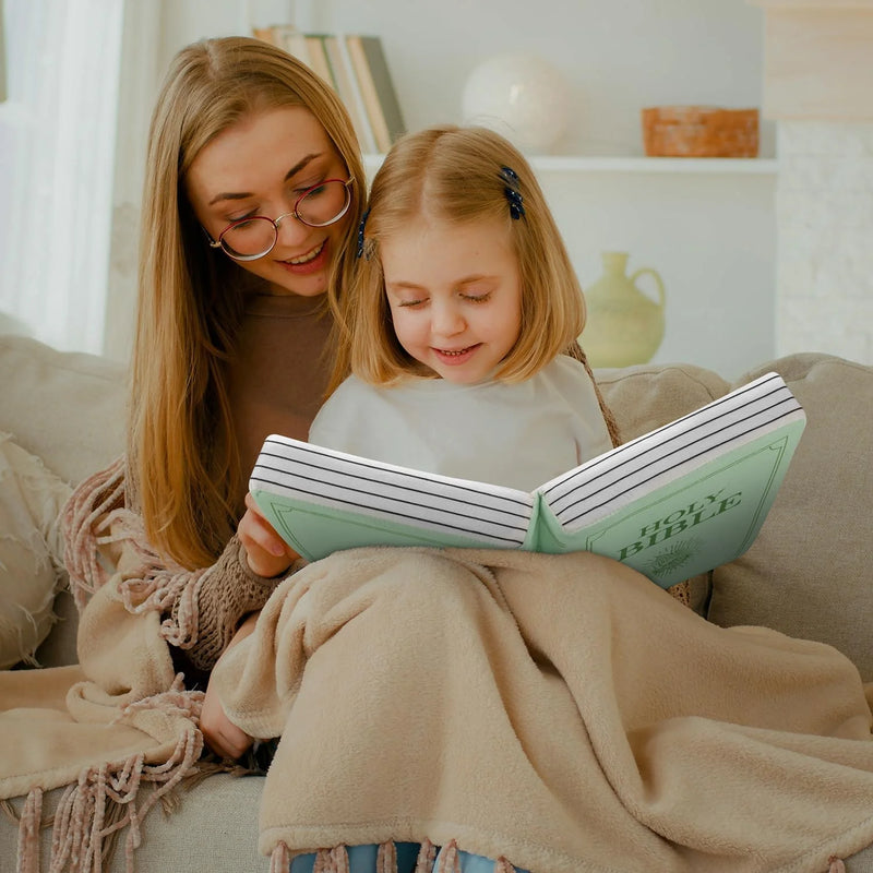 Holy Bible Pillow Plush – Book Shape with Bible Verses