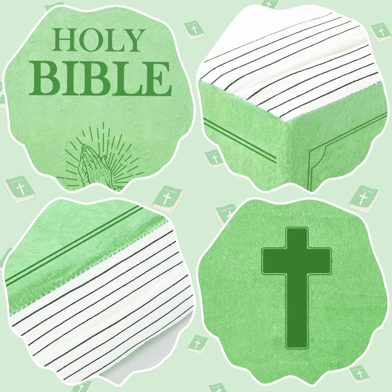 Holy Bible Pillow Plush – Book Shape with Bible Verses