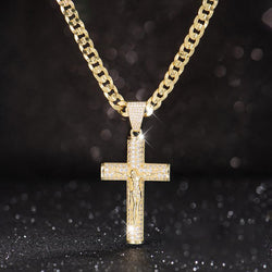 14k Real Gold Plated Jesus Pendant Chain