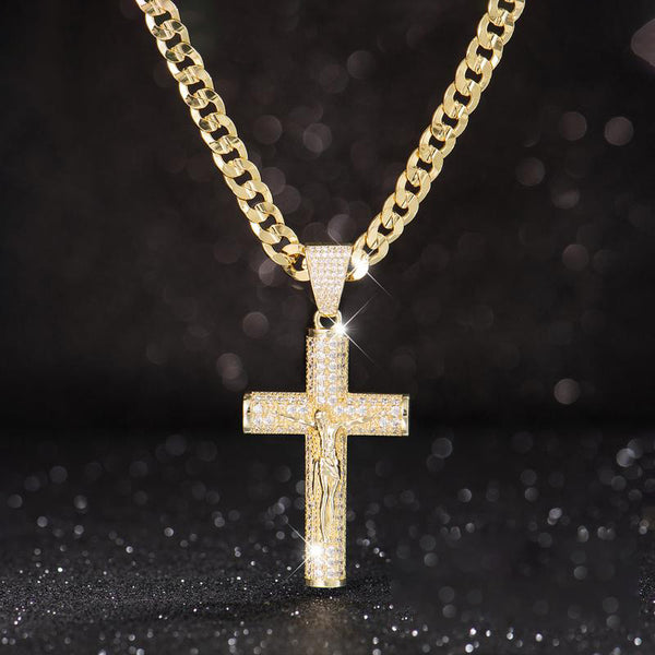14k Real Gold Plated Jesus Pendant Chain