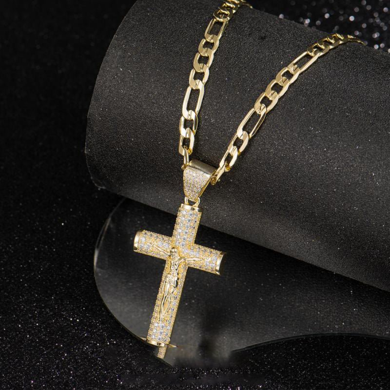14k Real Gold Plated Jesus Pendant Chain