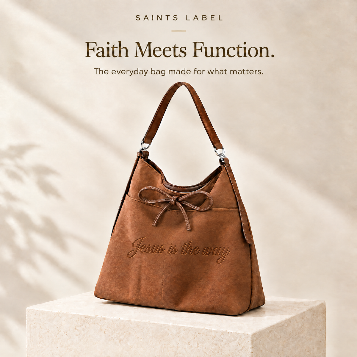 The Way Everyday Handbag — centered Jesus is the way design