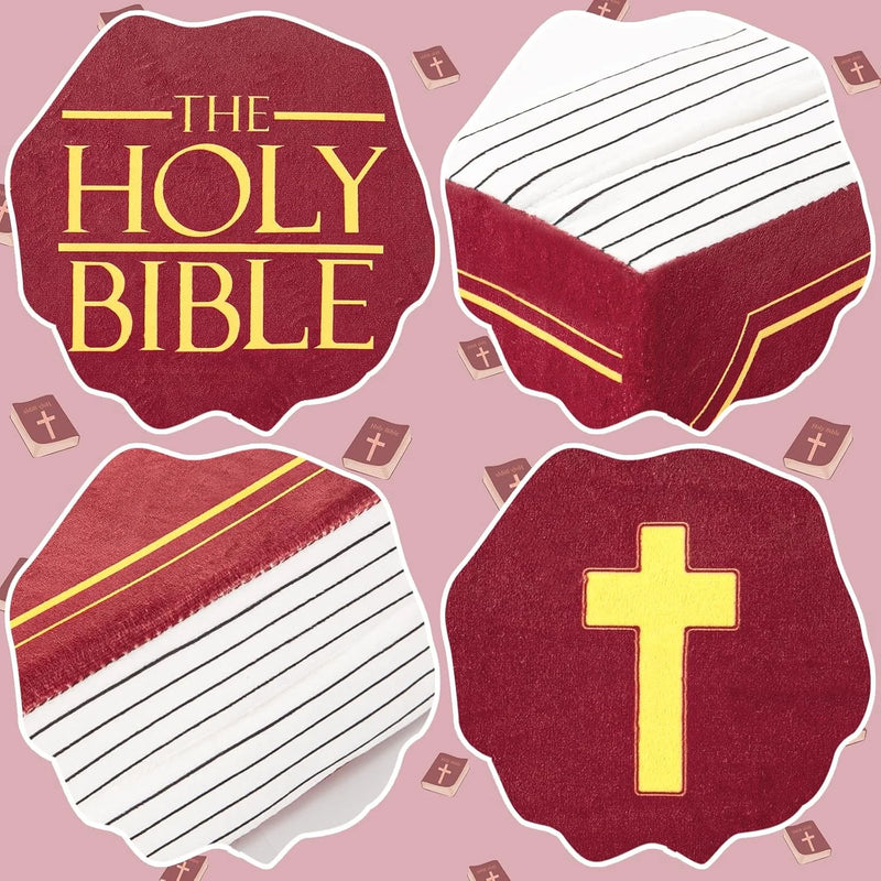 Holy Bible Pillow Plush – Book Shape with Bible Verses