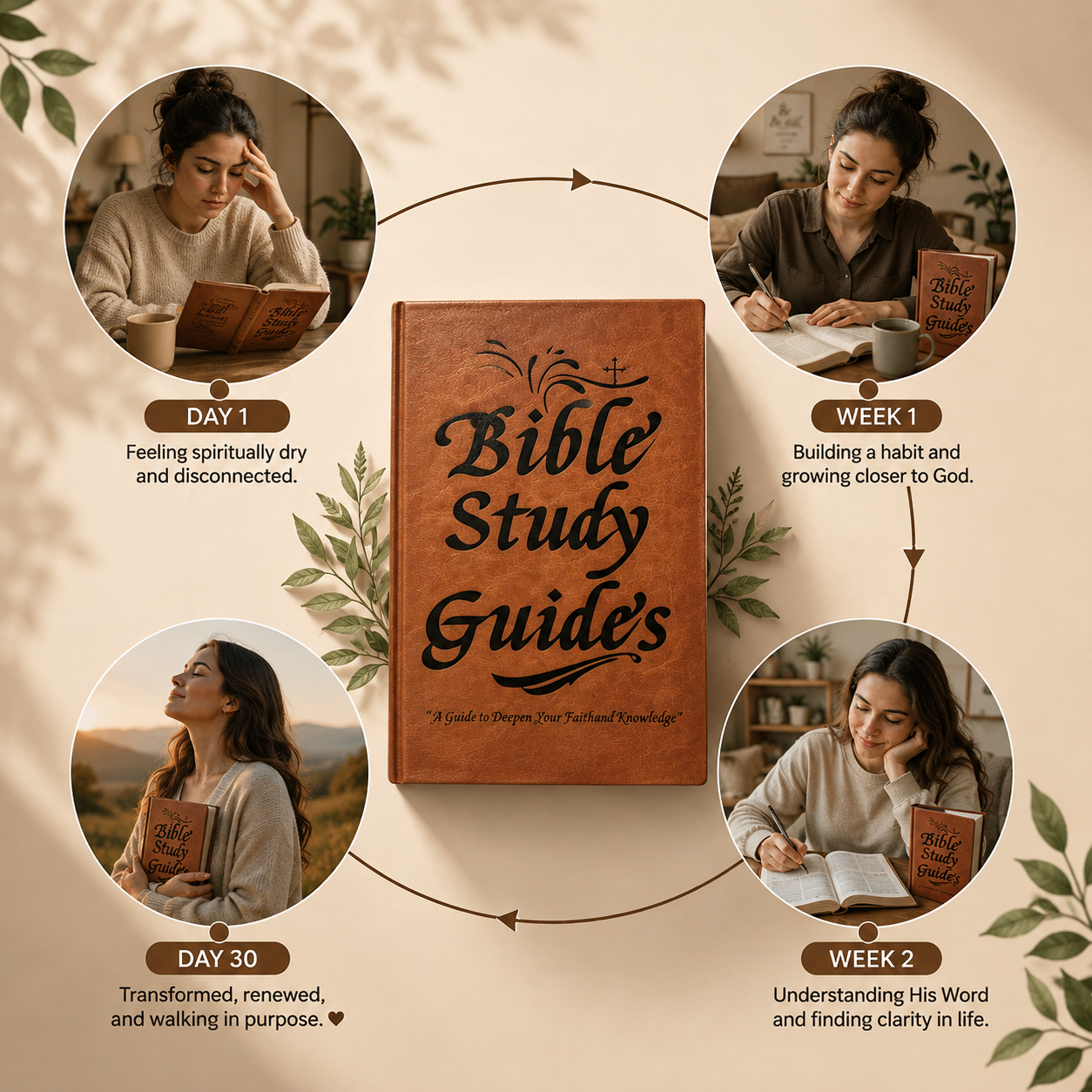 Bible Study Guide Journal – 66 Pages NEW
